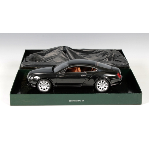 2326 - Minichamps 1/18 Scale Diecast Bentley Continental GT black, boxed.