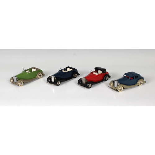 2457 - Four rare late 1930's Tri-ang Minic clockwork Rolls-Royce cars (4), no keys or boxes, very good play... 