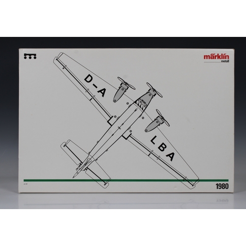 2494 - A Marklin Metall model Junkers 52 aircraft, No.1980, in original box, 39.5 x 59.5cm. x 17.5cm.
