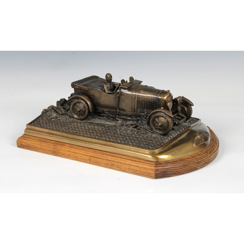 1077 - Chris Davis (British, late 20th century)"Bentley 4 1/2 Litre Le Mans", bronze, depicting t... 