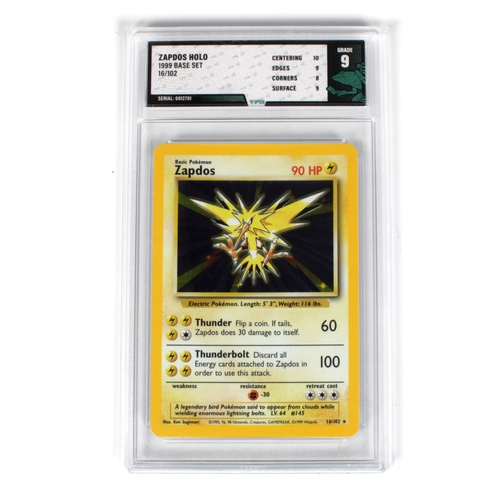 2541 - ZAPDOS HOLO graded POKMON card 1999 Base set, Number set 16/102 centering 10 edges 9 corners 8 surf... 