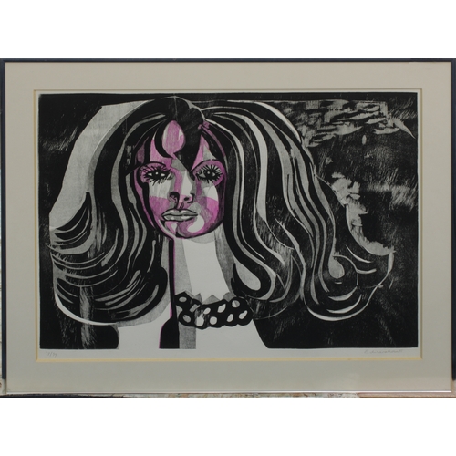 993 - Emiliano di Cavalcanti (Brazilian, 1897-1976)Untitled (Head of Woman), woodcut, signed lower right i... 