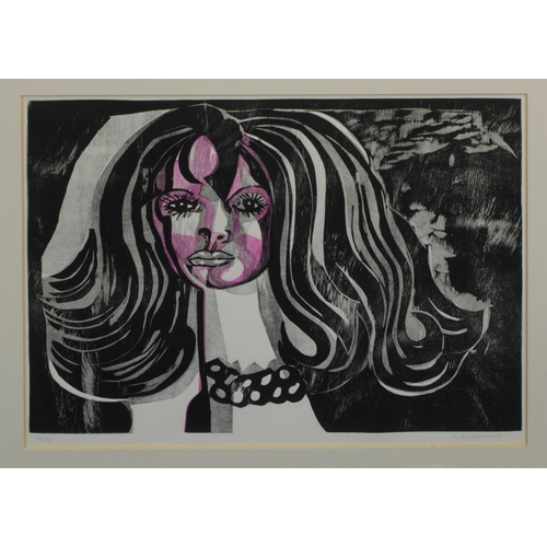 993 - Emiliano di Cavalcanti (Brazilian, 1897-1976)Untitled (Head of Woman), woodcut, signed lower right i... 