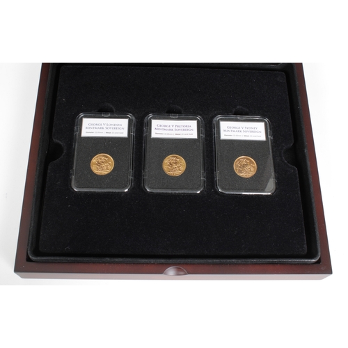 106 - Westminster - The George V British Empire Mintmark Sovereign Collectioncoin set features 7 gold sove... 