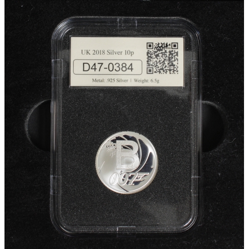 129 - Three (3) x Limited Edition 2018 Silver .925 'B' 10p (007) Datestamp Proof Coinsweight of each 6.5g,... 