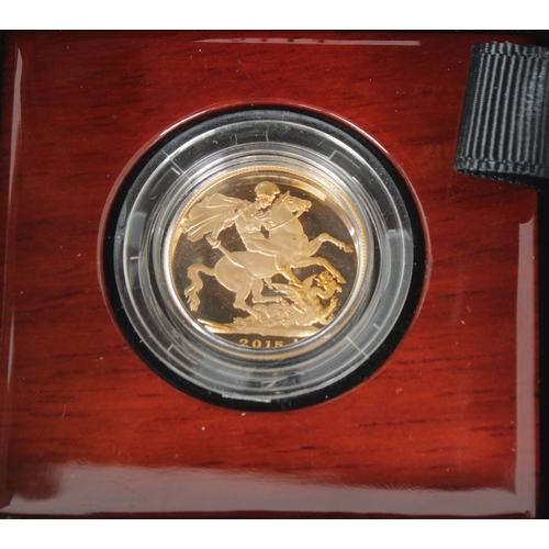 3 - An Elizabeth II Proof Sovereign, bust obverse, reverse George and the Dragon, dated 2015, 'Fifth Por... 