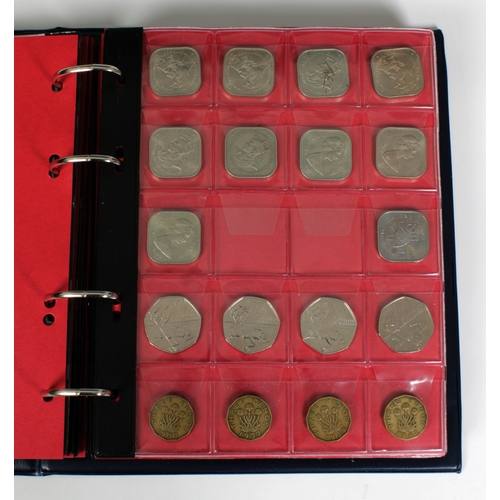 44 - Collector binder containing various vintage coinageto include many British, Channel Islands coins in... 