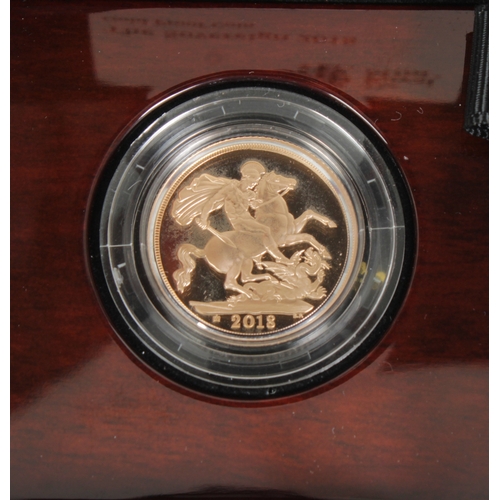 49 - An Elizabeth II Proof Sovereign, bust obverse, reverse George and the Dragon, dated 2018, in plastic... 