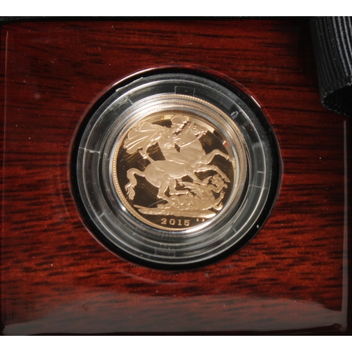 75 - An Elizabeth II Proof Sovereign, bust obverse, reverse George and the Dragon, dated 2015, 'Fifth Por... 