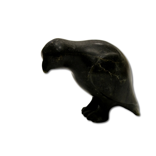 152 - KOOYOO RAGEE (INUIT, CONTEMPORARY)   Bird of Prey , Signed to base, carved soapstone, 11cm high ,