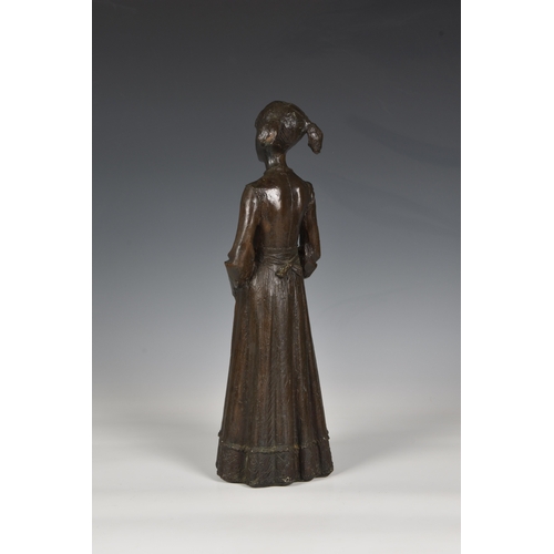 109 - James Butler MBE, RA, FRBS, RWA (British, 1931-2022) Girl with Pigtails in a Long Dress, bronze, dar... 