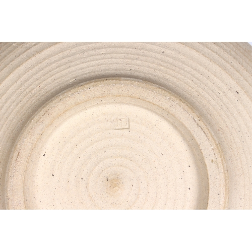 131 - John Dermer (Australian, b.1949) - a studio pottery bowl the stoneware bowl with bands of fluting, g... 