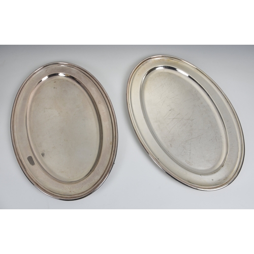 134 - A pair of 19th century silver plated oval meat or serving platters by Maxfield & Sons of Sheffield, ... 