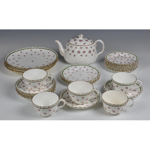 139 - A Minton laurel and pink rose pattern part tea service early 20th century, pattern no. G8115, pink p... 