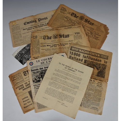 171 - Channel Islands German Occupation interest - A collection of ephemera newspapers etc, relating to Gu... 