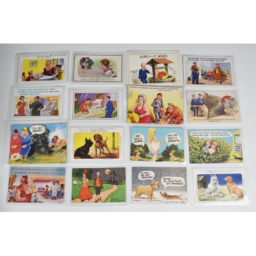 194 - Postcards - A large collection of Comical Saucy postcards Mostly mid century and before to include B... 