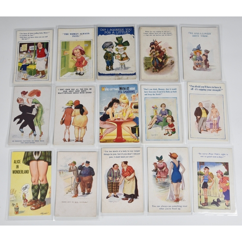 194 - Postcards - A large collection of Comical Saucy postcards Mostly mid century and before to include B... 