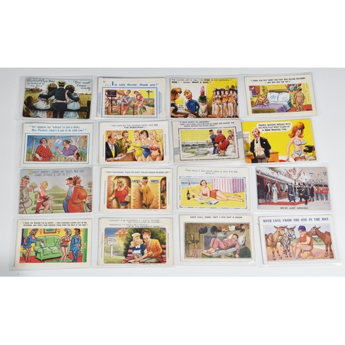 195 - postcards - A large collection of Comical Saucy postcards Mostly mid century and before to include B... 