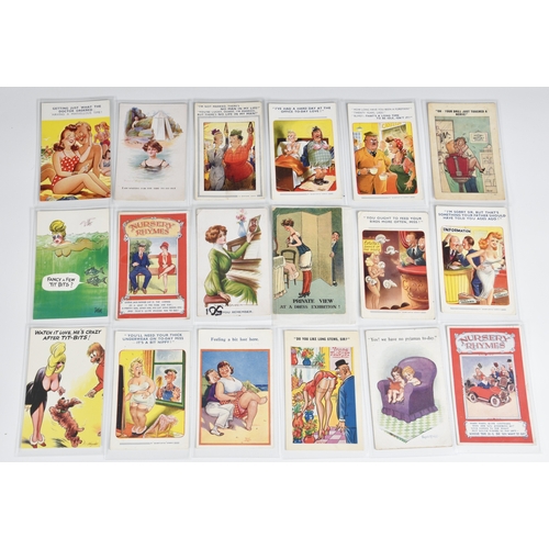 195 - postcards - A large collection of Comical Saucy postcards Mostly mid century and before to include B... 