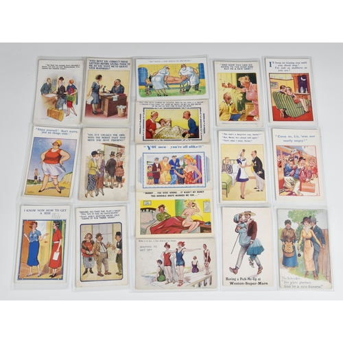 195 - postcards - A large collection of Comical Saucy postcards Mostly mid century and before to include B... 