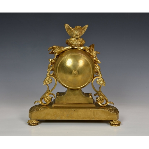 20 - A 19th century ormolu mantel clock in the manner of Jules Moigniez the twin train movement with outs... 