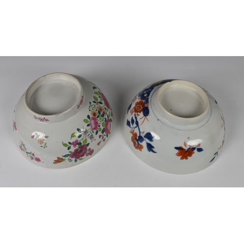 234 - Two Chinese export porcelain punch bowls one early 19th century, painted with floral sprays and smal... 