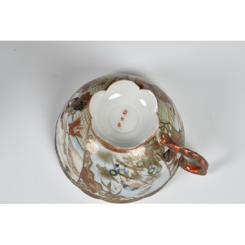 249 - A Japanese Satsuma porcelain part tea service early 20th century, comprising a teapot, cream jug, tw... 