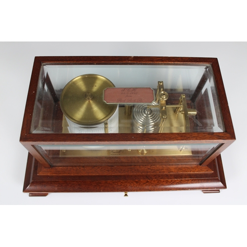 269 - A late 20th century mahogany cased Barograph by Russell of Norwich graph drawer to base, plaque insc... 