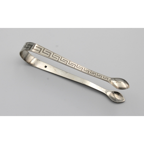 303 - A pair of George III silver bright cut sugar tongs Peter & William Bateman, London, 1805, thick gaug... 