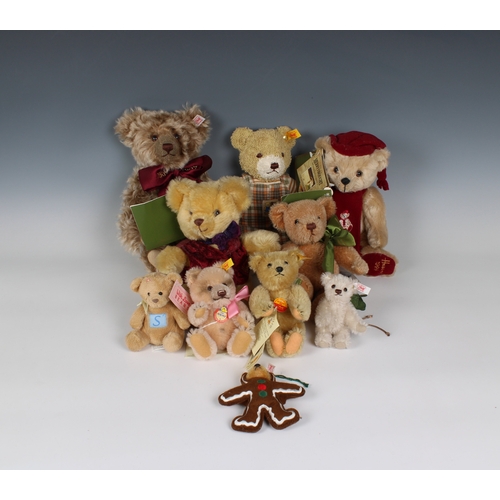 392 - A collection of various Steiff, Harrods and other Teddy Bears of varying dates, types and sizes, to ... 