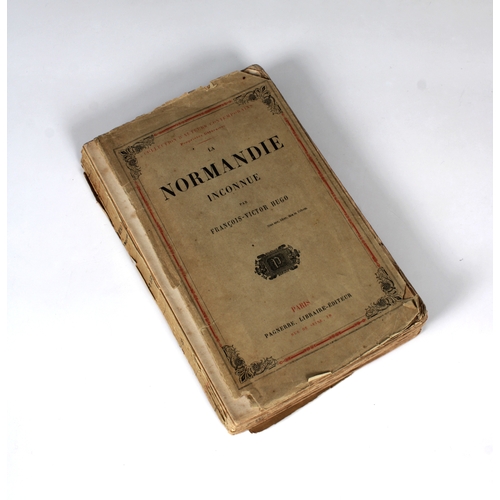 425 - Hugo, François-Victor La Normandie Inconnue, pub. Pagnerre, Paris 1857, orig. red and black grey pap... 