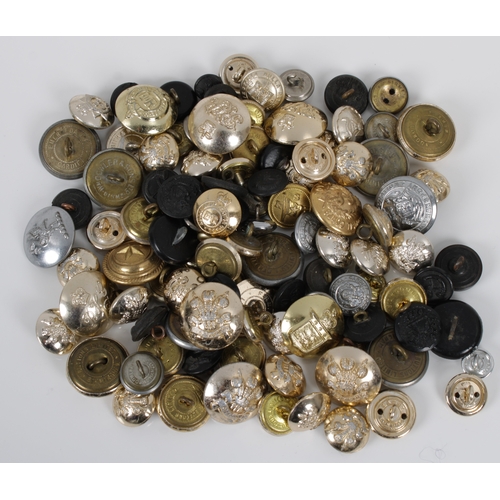 48 - A large collection of various military buttons various regiments, sizes, to include plastic, staybri... 