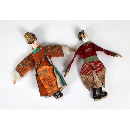 500 - An early 20th century Chinese 'Opera' doll, the white painted composition head with painted features... 