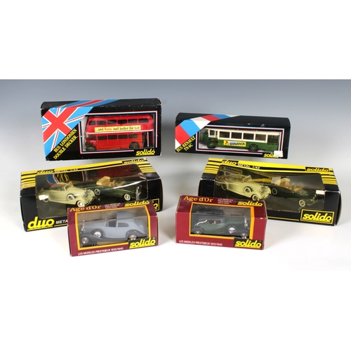 510 - Solido - A boxed collection to include two boxed Rolls-Royce duo sets, Double Decker London Bus, etc... 