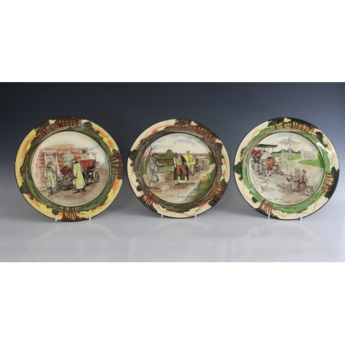 529 - Six Royal Doulton motoring "Series Ware" ceramic plates 1905-1928, titled "Blood Mone... 