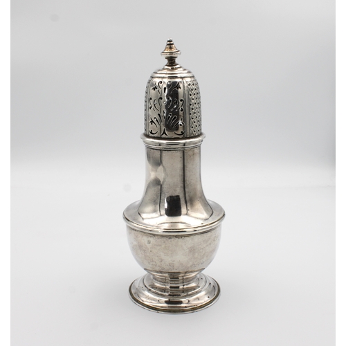 546 - An Edwardian silver sugar caster Henry Wilkinson & Co, London, 1909, of large baluster form, having ... 