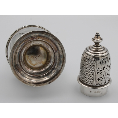 546 - An Edwardian silver sugar caster Henry Wilkinson & Co, London, 1909, of large baluster form, having ... 