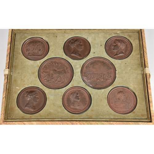 55 - A cased set of ten medallions of Napoleon by Jean-Bertrand Andrieu (1761-1823) Medailles De Napoleon... 