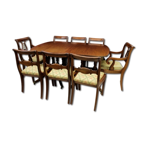 569 - A Regency style mahogany dining table and chairs by Century Furniture Co.