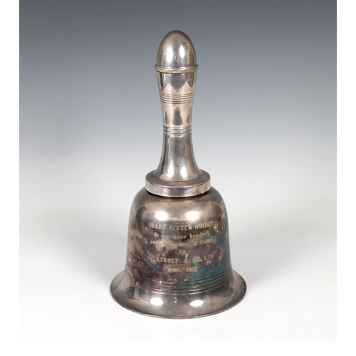 573 - Breweriana / Bucktrout Guernsey interest - An Asprey & Co silver plated novelty 'Bell' cocktail shak... 