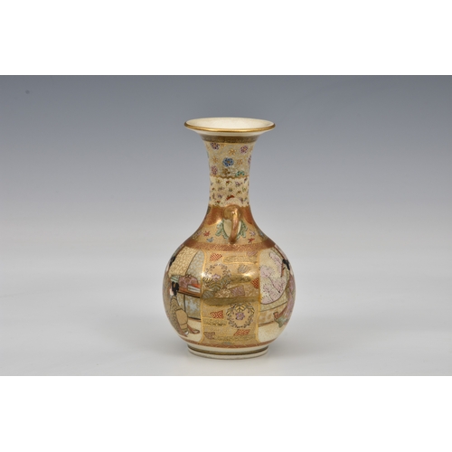 58 - A good quality Japanese Satsuma earthenware vase signed Nambe to base, probably Meiji period (1868-1... 