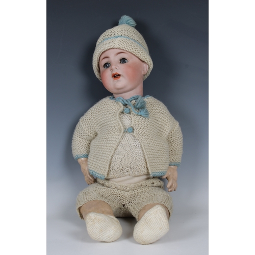 601 - An Alt, Beck & Gottschalk bisque head doll impressed 136? 50 Made in Germany, brown wig, blue sleepy... 