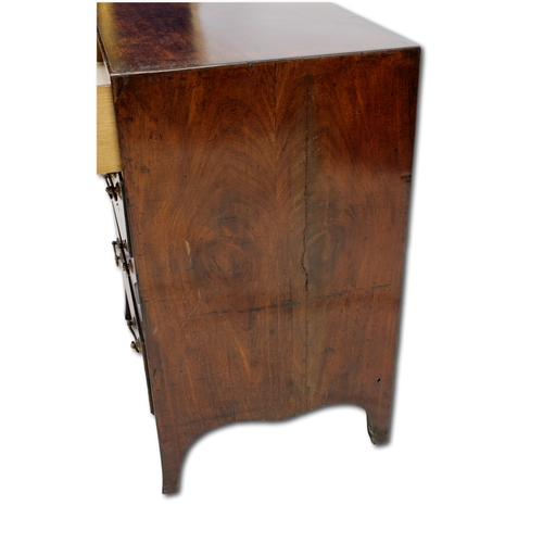 656 - An Eighteenth Century mahogany four height chest of drawers Of small size, the string banded top abo... 