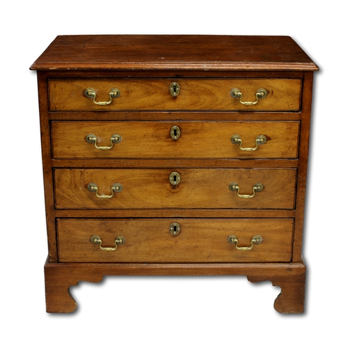 658 - A Georgian mahogany four height chest of drawers the moulded rectangular top above four graduated dr... 