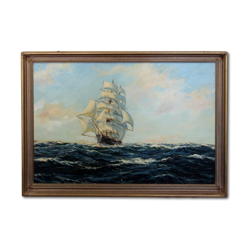 112 - Henry Scott FRSA (British, 1911-2005), Clipper at full sail, signed, oil on canvasProvenance: Given ... 