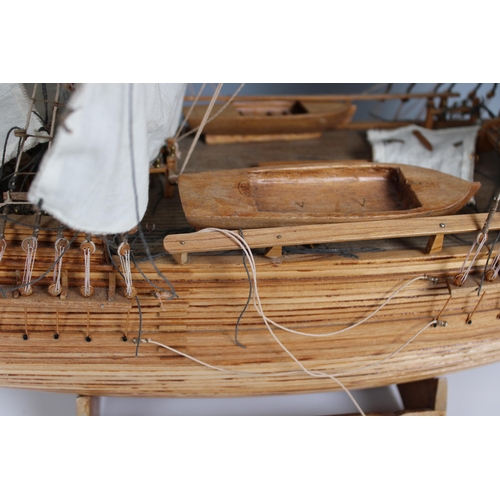 27 - A detailed wooden model of , HMS Bounty 1787, , made by Pirate & Co. Ltd Mauritius circa 2000, with ... 