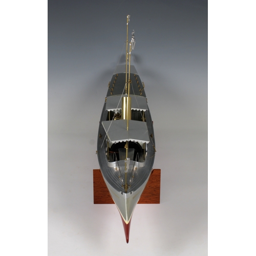 30 - A very fine aluminium and brass precision working  live steam model of the steam boat , Seekadett,  ... 