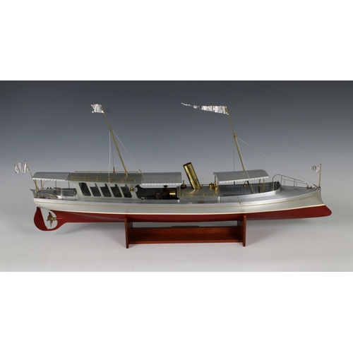 30 - A very fine aluminium and brass precision working  live steam model of the steam boat , Seekadett,  ... 