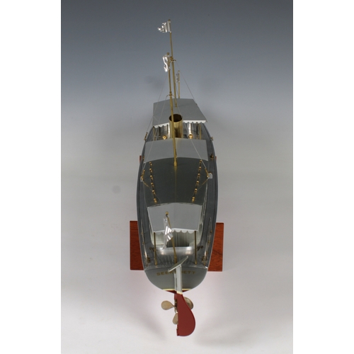 30 - A very fine aluminium and brass precision working  live steam model of the steam boat , Seekadett,  ... 