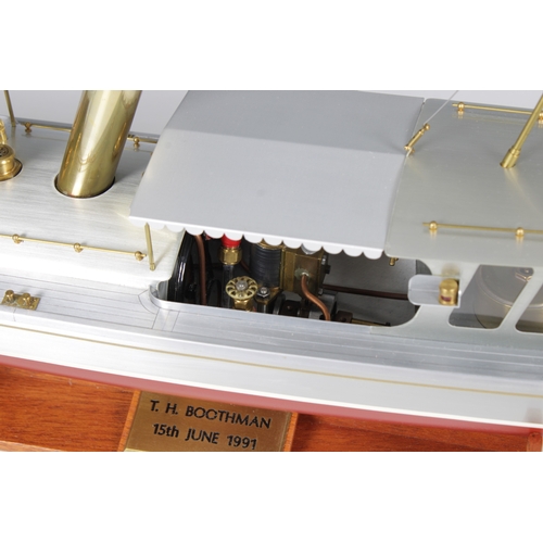 30 - A very fine aluminium and brass precision working  live steam model of the steam boat , Seekadett,  ... 